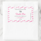 Witte en roze Word Cloud-productlabels met Logo Rechthoekige Sticker (Tas)