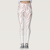 Witte en Roze Zebra Strepen: Stijlvolle Leggings (Voorkant)