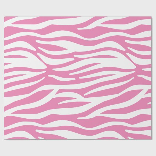Witte en roze Zebrastripes Cadeaupapier (Vlak)