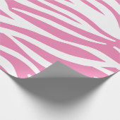 Witte en roze Zebrastripes Cadeaupapier (Hoek)