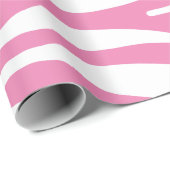 Witte en roze Zebrastripes Cadeaupapier (Rol Hoek)