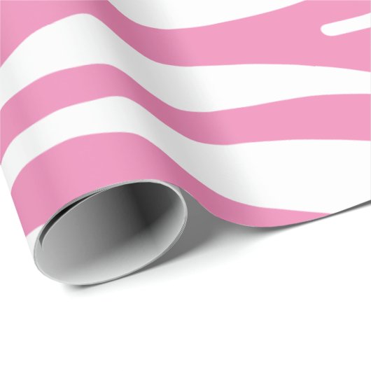 Witte en roze Zebrastripes Cadeaupapier (Rol Hoek)