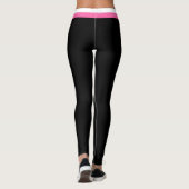 Witte en roze zijstreep zwarte sport Leggings (Achterkant)