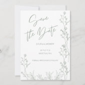 Witte en Saga groene bruiloft Save The Date (Voorkant)