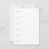 Witte en Sage Groene Bruiloft Plaats Kaart DIY (Voorkant)