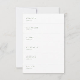 Witte en Sage Groene Bruiloft Plaats Kaart DIY