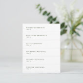 Witte en Sage Groene Bruiloft Plaats Kaart DIY (Staand voorkant)