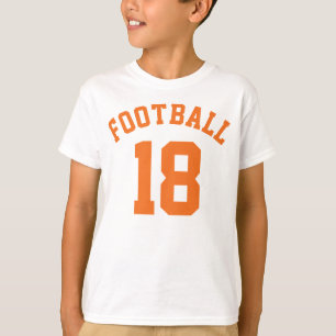 Witte en Sinaasappel Kinderen Sport Jersey Design T-shirt