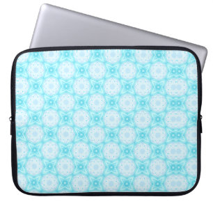 Witte en Sky Blue Bloemen en Sterren Laptop Sleeve