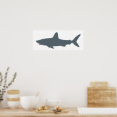 Witte en Stormachtige Weer Haai Poster (Keuken)