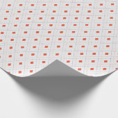 Witte en Terracotta Argyle geschenkverpakking Cadeaupapier (Hoek)