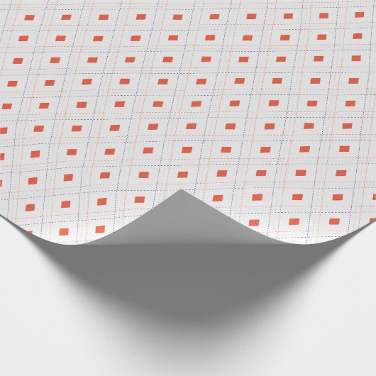 Witte en Terracotta Argyle geschenkverpakking Cadeaupapier (Hoek)