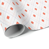 Witte en Terracotta Argyle geschenkverpakking Cadeaupapier (Rol Hoek)