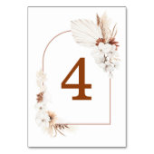 Witte en terracotta Floral Table Number Kaarten (Voorkant)