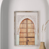Witte en Terracotta Marokkaanse deur Poster