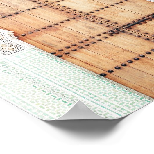 Witte en Terracotta Marokkaanse deur Poster (Hoek)