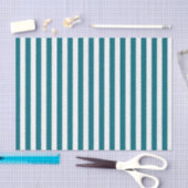 Witte en turkooizen blauwe strepen tissuepapier (Craft)