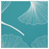 Witte en turquoise abstracte bladeren stof (Swatch)