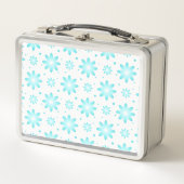 Witte en turquoise delicate daisy, stippen patroon (Voorkant)