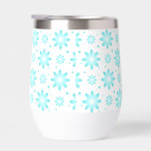 Witte en turquoise delicate daisy, stippen patroon (Rechts)