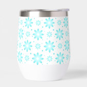 Witte en turquoise delicate daisy, stippen patroon (Links)