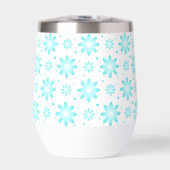 Witte en turquoise delicate daisy, stippen patroon (Voorkant)