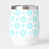 Witte en turquoise delicate daisy, stippen patroon (Achterkant)