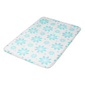 Witte en turquoise delicate daisy, stippen patroon badmat (Gekanteld)