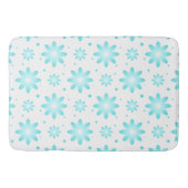 Witte en turquoise delicate daisy, stippen patroon badmat (Voorkant)