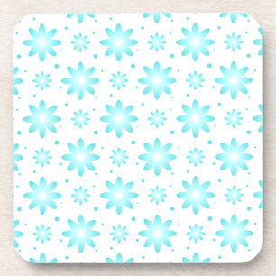 Witte en turquoise delicate daisy, stippen patroon bier onderzetter