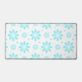 Witte en turquoise delicate daisy, stippen patroon bureaumat (Voorkant)