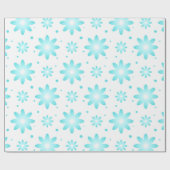 Witte en turquoise delicate daisy, stippen patroon cadeaupapier (Vlak)