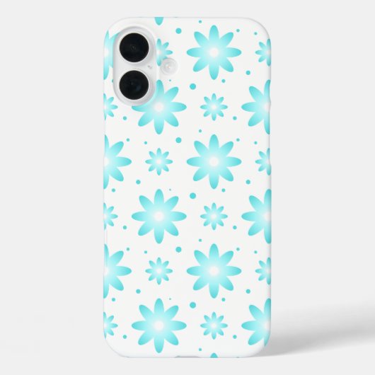 Witte en turquoise delicate daisy, stippen patroon Case-Mate iPhone case (Achterkant)