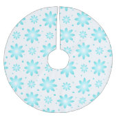 Witte en turquoise delicate daisy, stippen patroon kerstboom rok (Voorkant)