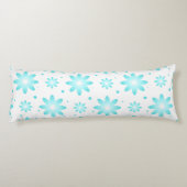 Witte en turquoise delicate daisy, stippen patroon lichaamskussen (Achterkant)