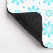 Witte en turquoise delicate daisy, stippen patroon muismat (Hoek)