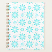 Witte en turquoise delicate daisy, stippen patroon planner (Voorkant)