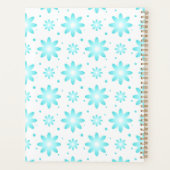Witte en turquoise delicate daisy, stippen patroon planner (Achterkant)
