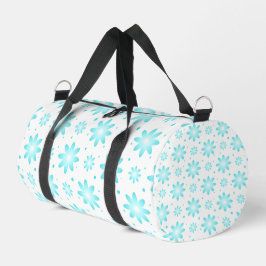 Witte en turquoise delicate daisy, stippen patroon plunjezak