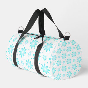 Witte en turquoise delicate daisy, stippen patroon plunjezak