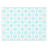 Witte en turquoise delicate daisy, stippen patroon tafelkleed (Voorkant (Horizontaal))