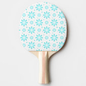 Witte en turquoise delicate daisy, stippen patroon tafeltennisbatje (Voorkant)