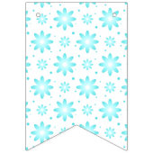 Witte en turquoise delicate daisy, stippen patroon vlaggetjes (Tweede vlag)