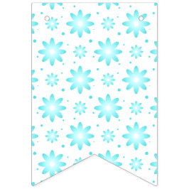 Witte en turquoise delicate daisy, stippen patroon vlaggetjes