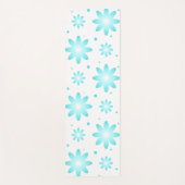 Witte en turquoise delicate daisy, stippen patroon yogamat (Voorkant)