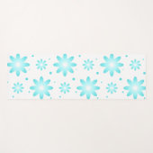 Witte en turquoise delicate daisy, stippen patroon yogamat (Voorkant (horizontaal))