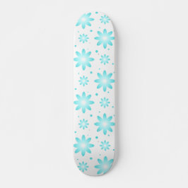 Witte en turquoise delicate margriet, stippenpatro persoonlijk skateboard