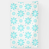 Witte en turquoise delicate margriet, stippenpatro spandoek (Verticaal)