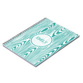 Witte en turquoise houtnerf notitieboek (Linkerzijde)