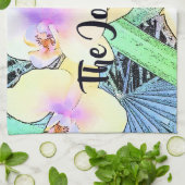 Witte en violette orchideeën theedoek (Gevouwen)